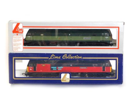 Lima Models OO gauge Class 47 diesel locomotives, comprising 47565 Responsive in red and graphite grey Rail Express Systems l
