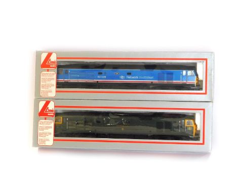 Lima Models OO gauge Class 50 locomotives, comprising 50028 Tiger in Network South East blue, white and red livery, and 50007