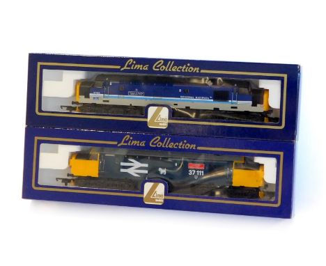 Lima Models OO gauge Class 37 locomotives, comprising 37422 Robert F Fairly Locomotive Engineer 1831-1885, Regional Railways 