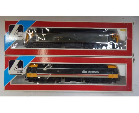Lima Models OO gauge Class 47 locomotives, comprising 47628 Sir Daniel Gooch, BR Brunswick Green, and 47487, Intercity Mainli