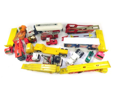 Matchbox, Tonka and other playworn diecast, including Corgi Major Ford truck, Matchbox Superkings K20 Tasker transporter, and