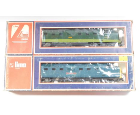 Lima Models OO gauge Class 55 Deltic locomotives, comprising D9003 Meld in BR two tone green, and 9006 The Fife and Forfar Ye