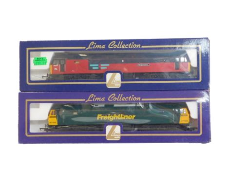 Lima Models OO gauge Class 47 diesel locomotives, comprising 47565 Responsive in Rail Express Systems red and graphite grey l
