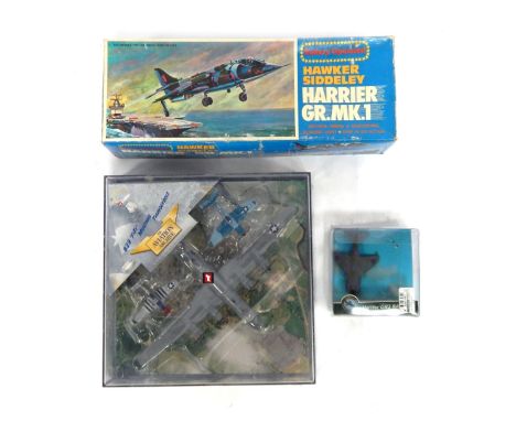 An Art Form battery operated Hawker Siddeley Harrier GR mark 1, Corgi Aviation Archive Confederate Air Force set, including B