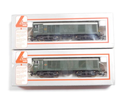 Lima Models OO gauge Class 20 diesel locomotives, comprising D8138, BR green livery, and D8041, BR green, boxed. (2)