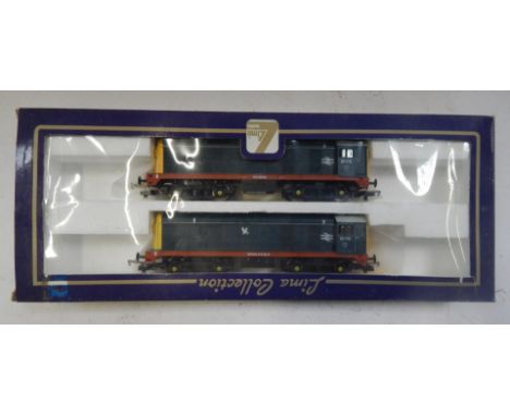Lima Models OO gauge Class 20 locomotive set, 20172 Redmire, BR blue livery, and 20173 Wensleydale, BR blue livery, boxed. 