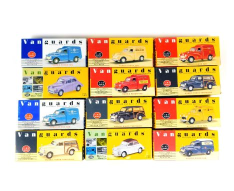 Vanguards by Lledo diecast vehicles, including VA11009 Southern Electricity Service Morris Minor van, VA11000 Automobile Asso