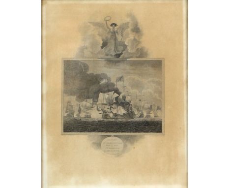 Pair of engravings of maritime interest, to include a 'Representation of the Engagement between his Majesty's Ship the Monmou