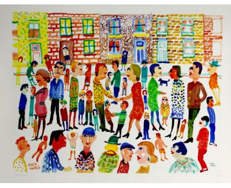 Fred Yates (British,1922-2008). 'Street Scene', limited edition giclee print, titled and numbered 11/95 in pencil to margin. 