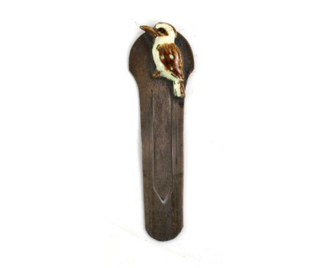 Silver and enamel kookaburra bird bookmark, 6.5 cm long         