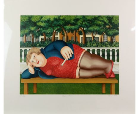 Beryl Cook (British, 1926-2008). 'Bryant Park', limited edition artists proof silkscreen print, signed, titled and numbered A