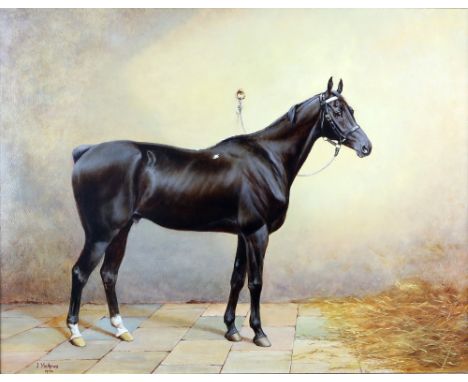John Chester Mathews (fl. 1884-1912), 'A Bay Gelding of the First Life Guards', oil on canvas, signed and dated 1902 to lower