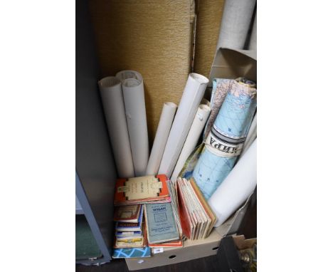 A selection of vintage Ordinance Survey , Starr's, Johnston's, Bartholomew's, and other maps, to include some rolled unfolded