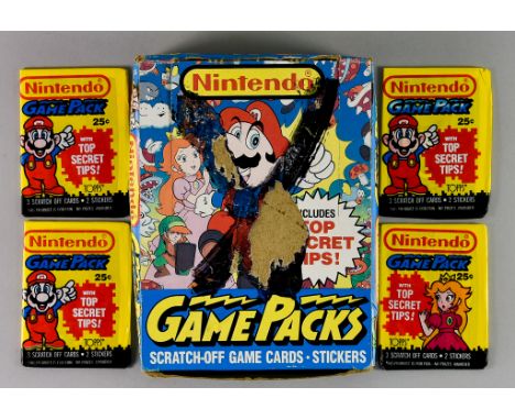 43 x Packs of 1989 Official Nintendo Game Pack Trading and Scratch Cards by Topps, contained in original box