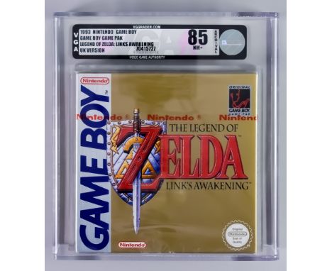1993 Nintendo Gameboy &ndash; The Legend of Zelda Link&rsquo;s Awakening - UK Version Red Label Game VGA 85/NM+, with iconic 