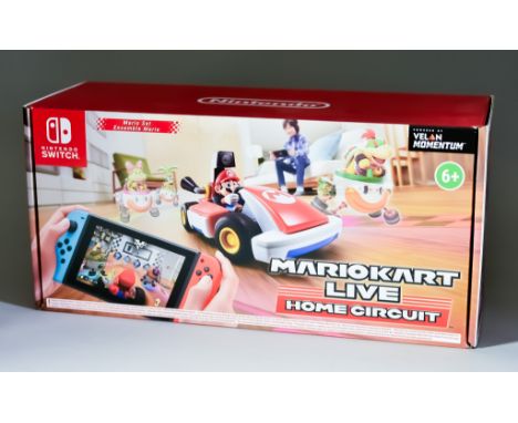 2020 Nintendo Switch Mario Kart Live Home Circuit, including one kart, four gates, 2 arrows and USB-C cable, all contained in