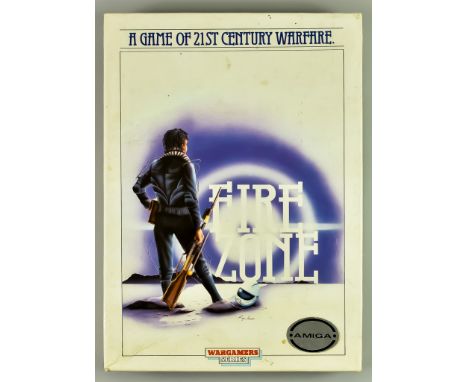 1988 Commodore Amiga - Firezone - English big box, including disk, instruction manual Designers Hex Sheet and Mirrorsoft cata