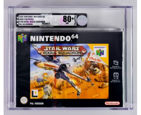 1999 Nintendo N64 &ndash; Star Wars Rouge Squadron &ndash; PAL/UK Version Red Label Game VGA 80+/NM, with iconic Nintendo red