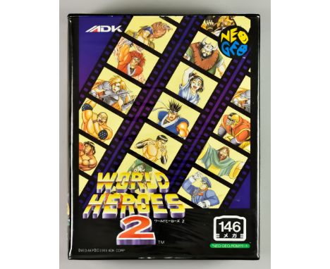 SNK Neo Geo AES (Advanced Entertainment System) - "World Heroes 2", Japanese version, in original box with instruction manual