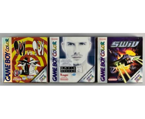 Three Nintendo Game Boy Colour Games &ndash; &ldquo;Swiv&rdquo;, &ldquo;David Beckham Soccer&rdquo; and &ldquo;Spy Vs Spy&rdq