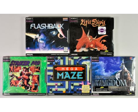 Philips CD-I Eighteen Games - "Striker Pro", "Mega Maze", "Kingdom: The Far Reaches", "Flashback", "Litil Divil" and 13 other