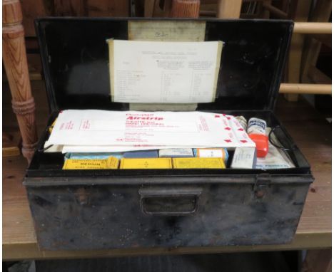 VINTAGE FIRST AID TIN TOGETHER WITH CONTENTS