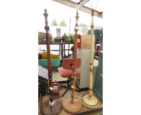 3 WOODEN STANDARD LAMP BASES