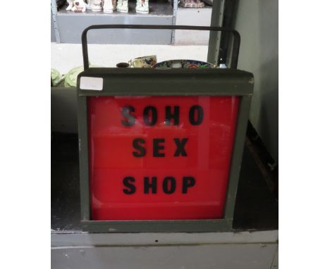 VINTAGE STYLE HANGING LIGHT "SOHO SEX SHOP"