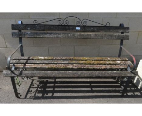 GARDEN BENCH WITH METAL FRAME
