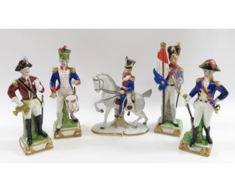 A COLLECTION OF 5 NAPLES MILITARY FIGURES TO INCLUDE THE LIGHT DRAGOONS 1812