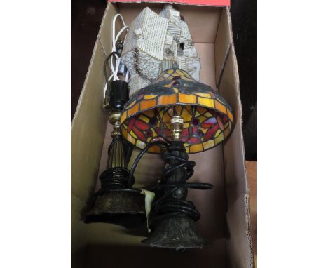 TIFFANY STYLE LAMP &amp; 2 OTHERS