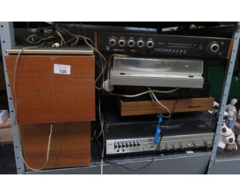 SHARP TURNTABLE, GARRARD 865B RECORD PLAYER, NATIONAL PANASONIC ALONG WITH SPEAKERS &amp; GOODMANS AMP