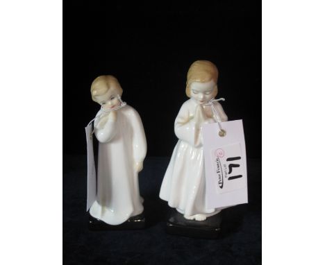 Royal Doulton bone china figure 'Darling' HN1985, and Royal Doulton Figure 'Bedtime' HN1978 (2).