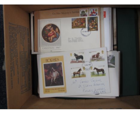 Great Britain collection of First Day Covers 1960's to 2000's in green album and loose.