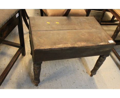 19th century bidet stool, fitted ceramic liner with wooden cover. 