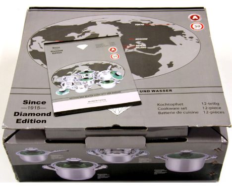 Diamond Edition 12pce stainless steel pan set. Please note this is a credit card reclaim item sold as seen and without reserv