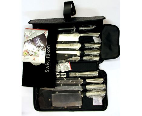 Case of Swiss Rikon chef's knives. Please note this is a credit card reclaim item sold as seen and without reserve.