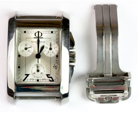 Gent's Baume & Mercier stainless steel wristwatch and strap fastener. No 3673,456. Note this is a credit card reclaim item so