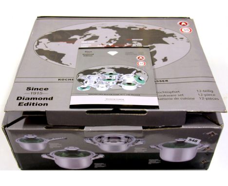 Diamond Edition 12pce stainless steel pan set. Please note this is a credit card reclaim item sold as seen and without reserv