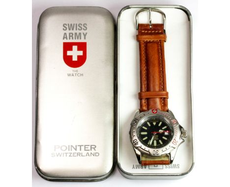 Gent's "Swiss Army Wristwatch" on a leather strap.