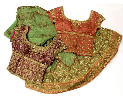 A beaded sari. Please note this is a credit card reclaim item sold as seen and without reserve.