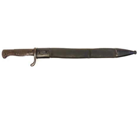 German WWI S. 98/05 n.A. bayonet and scabbard, the top spine stamped with crown over W over 17 for 1917, with acceptance mark