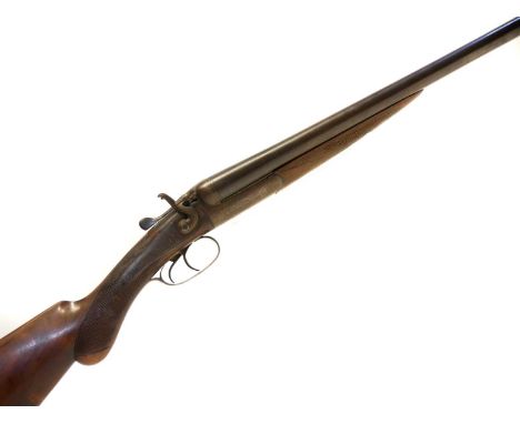 Lincoln Jeffries 12 bore side by side hammer gun, 30 inch nitro proofed barrels choked full and 3/4, engraved 'Lincoln Jeffri