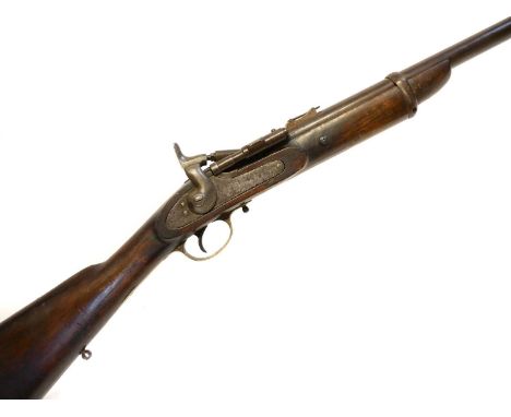 Snider 1869 pattern .577 cavalry carbine, 19 inch barrel with MkIII shoe fitted with folding ladder sight (blade lacking) cro