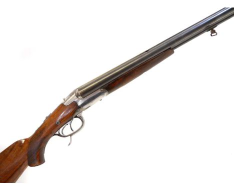 F. Jager and Co. Suhl drilling rifle and shotgun combination, double 26 inch 16 bore side by side barrels over an 8.6mm singl