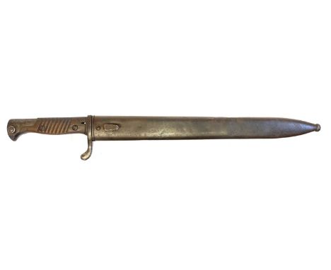 German S. 98/05 n.A. WWI Butcher bayonet and scabbard, made by Deutsche Maschinenfabrik A-G.Duisburg stamped to the left rica