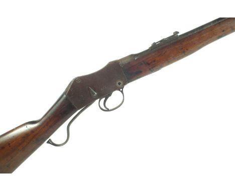 Deactivated Martini Henry ICI .303 carbine, with 20 inch barrel fitted with folding ladder sight, butt disk marked 12.98 INKA