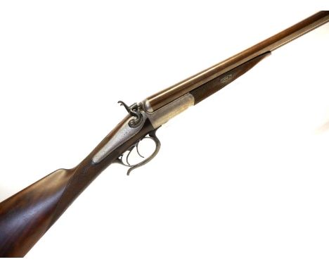 G. H. Daw 12 bore side by side hammer gun, 28 inch Damascus nitro proofed barrels with 2 3/4 inch chambers, finely engraved a