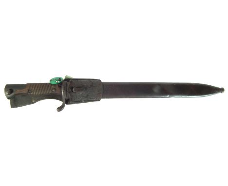 German S98/05 bayonet, with scabbard and frog, the spine stamped 1916, but bearing the 1920 Reichswehr property stamp showing