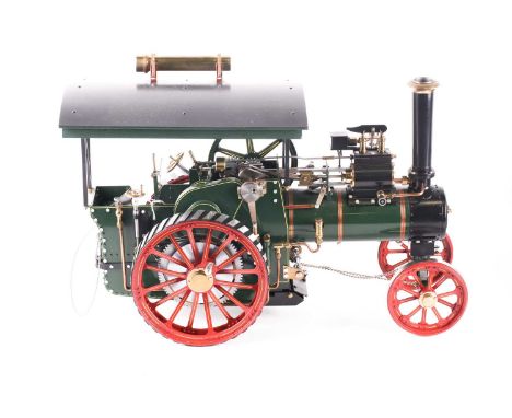 Maxwell-Hemmens, an 1" scale live steam model of a traction engine with a brass plaque bearing the legend "C.S.W.M Brookside 